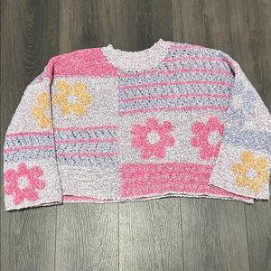 Oversized Boxy Bell Sleeve Lavendar Pink Sweater